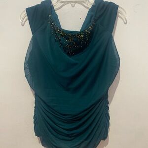 Adrianna Papell Teal Top with Beaded Detail